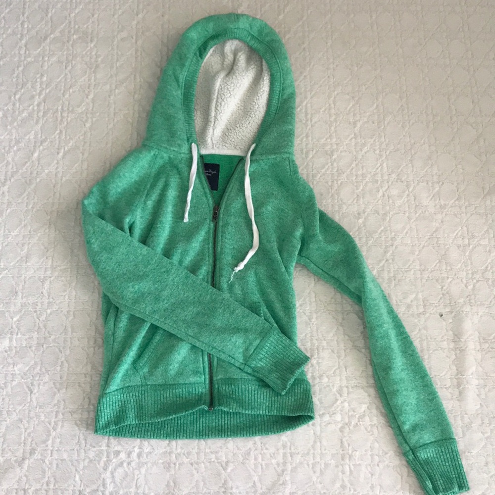 Green hoodie
